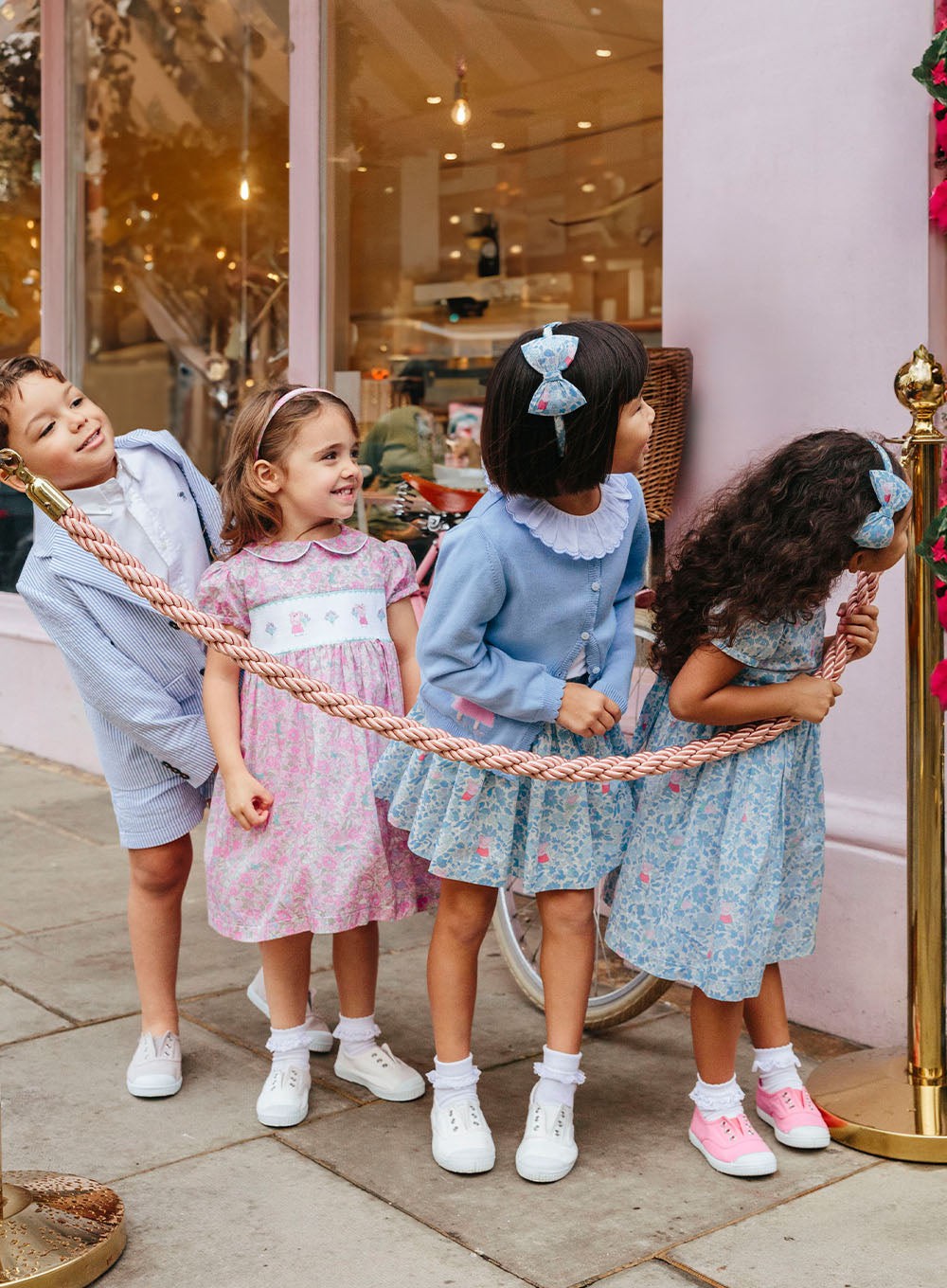 PEPPA PIG x Trotters Skirt Ribbon Skirt in Blue Peppa Meadow