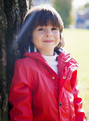 Petit Breton Rainmac Rain Coat in Red - Trotters Childrenswear