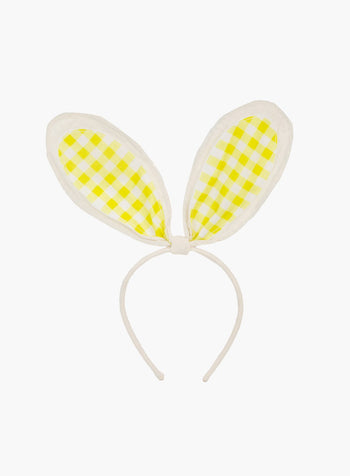 Talking Tables Toy Yellow Gingham Bunny Ears Headband