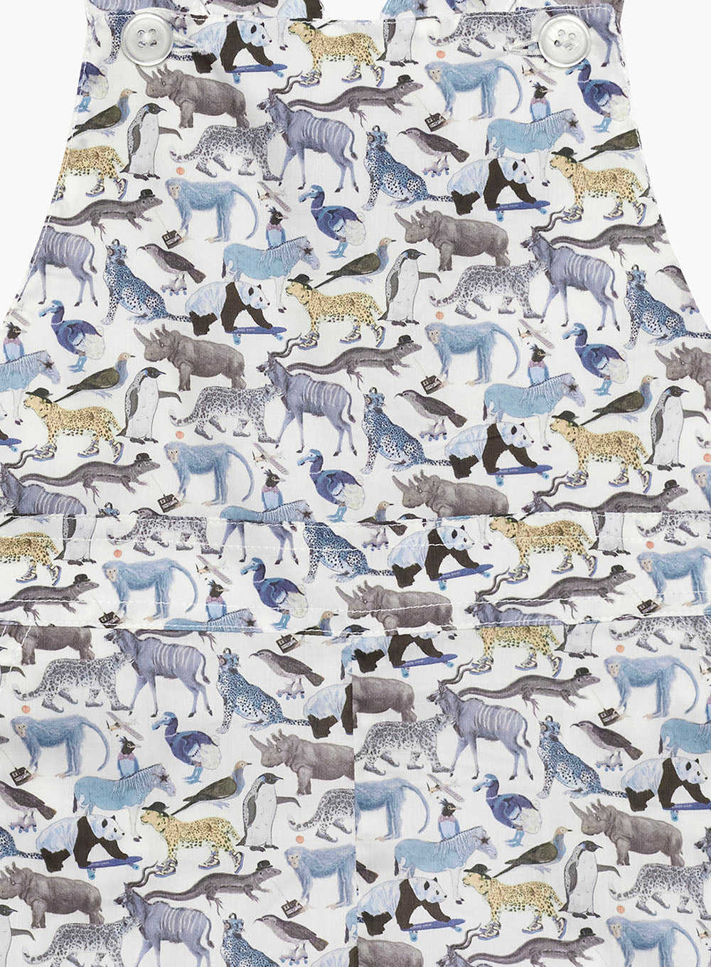 Thomas Brown Bib Shorts Baby Atticus Bib Shorts in Blue Animals