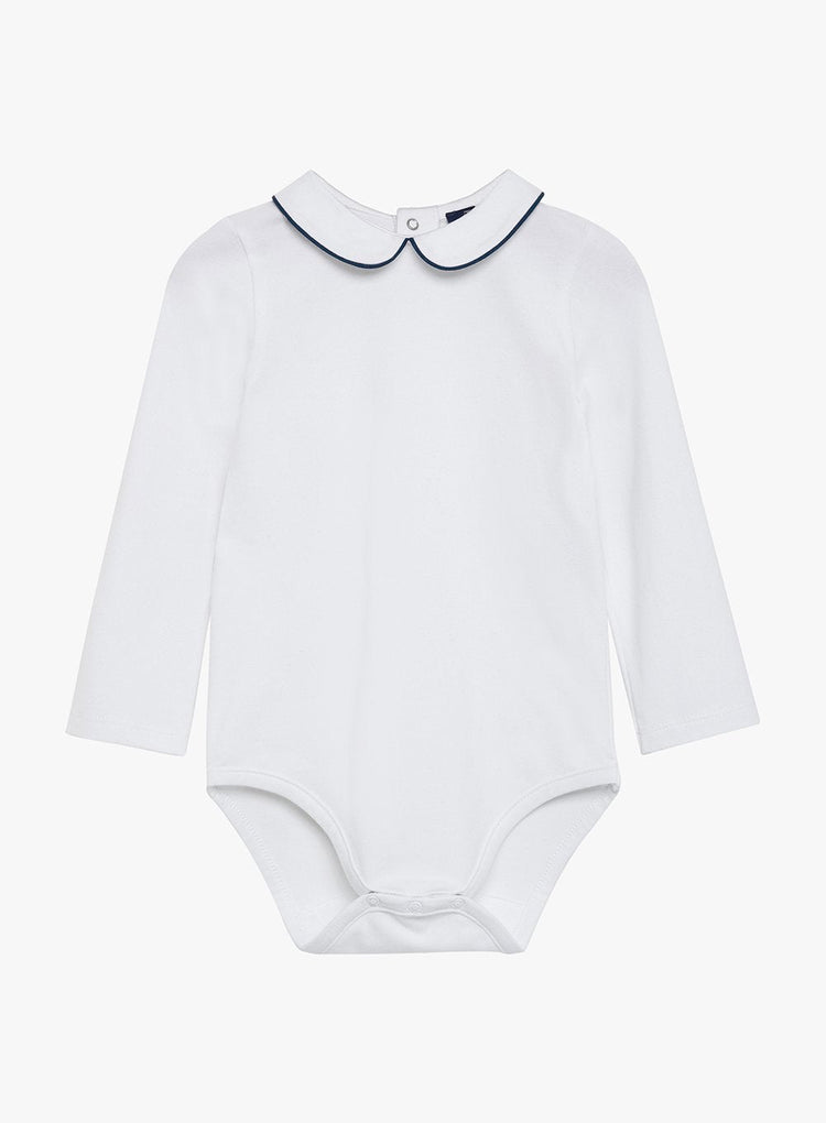 Thomas Brown Body Little Long Sleeved Milo Body in White/Navy