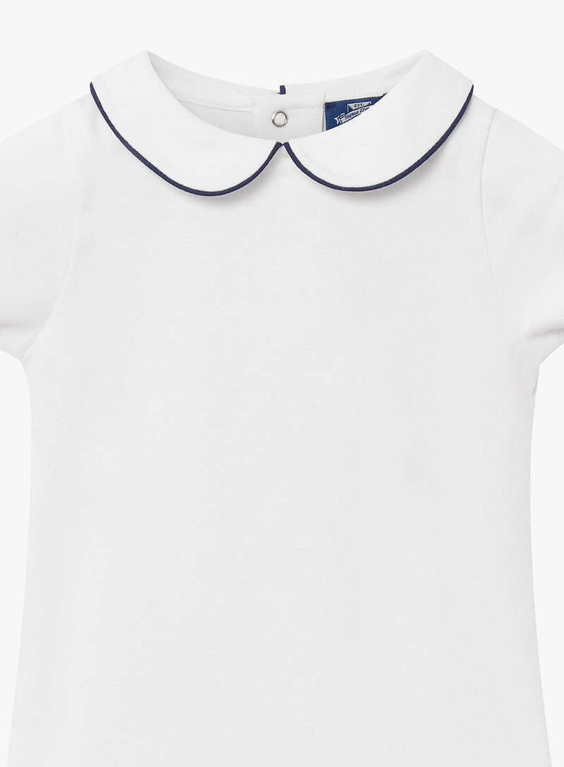 Thomas Brown Body Little Short-Sleeved Milo Body in White/Navy