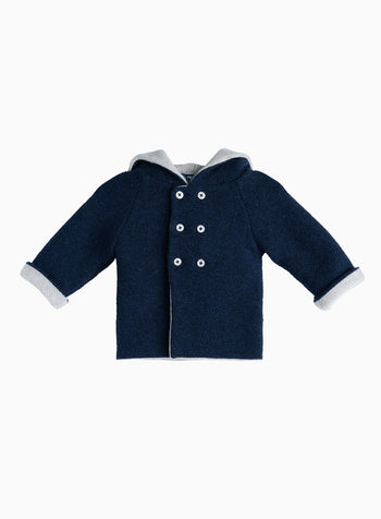 Thomas Brown Coat Little Knitted Coat in Navy