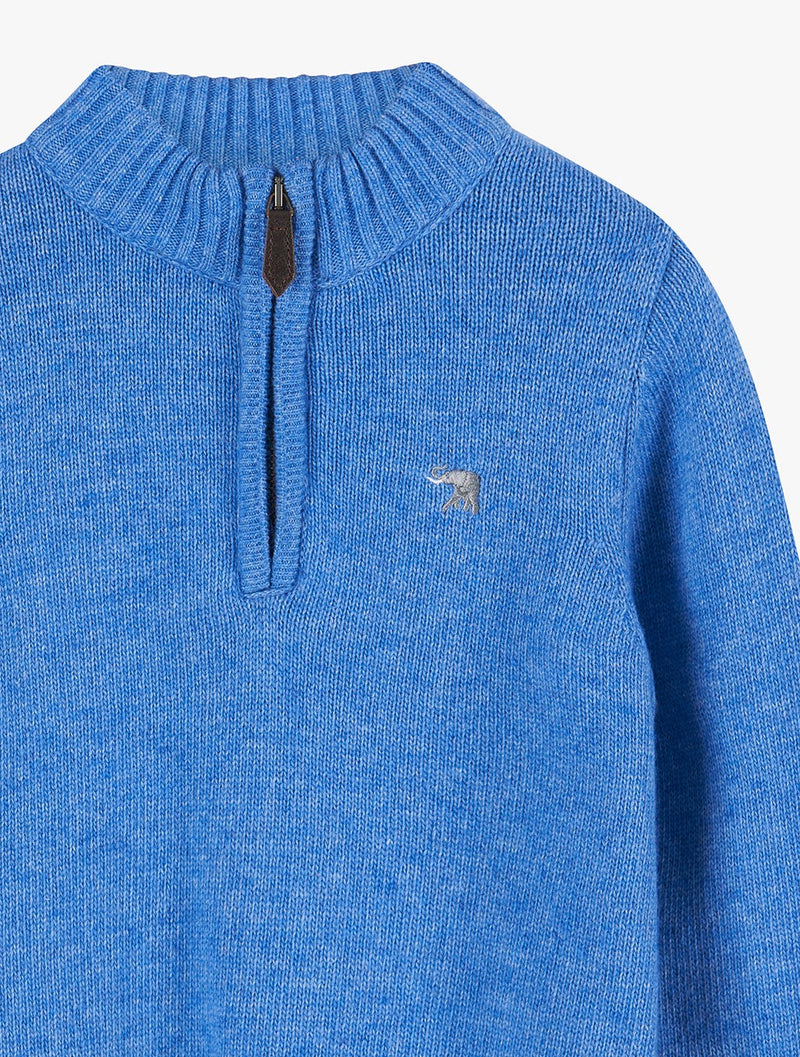 Thomas Brown Jumper Calum Half-Zip Jumper in Sky Blue