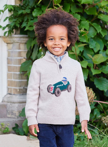 Thomas Brown Jumper Henry Half-Zip