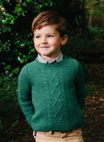 Thomas Brown Jumper James Jumper in Green Fleck