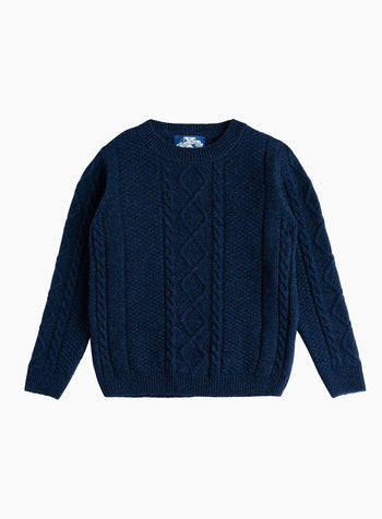 James Sweater in Navy Fleck
