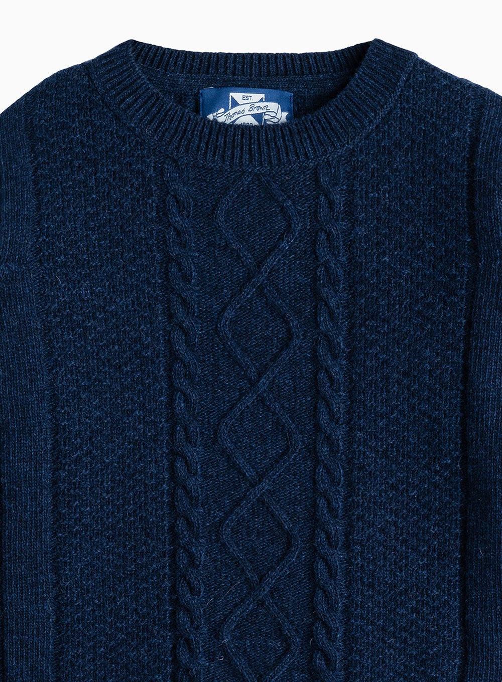 Thomas Brown Boys James Sweater Navy Fleck Trotters London Trotters Childrenswear USA