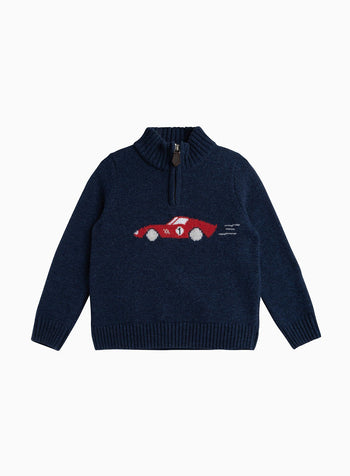 Thomas Brown Jumper Sebastian Car Half-Zip Jumper