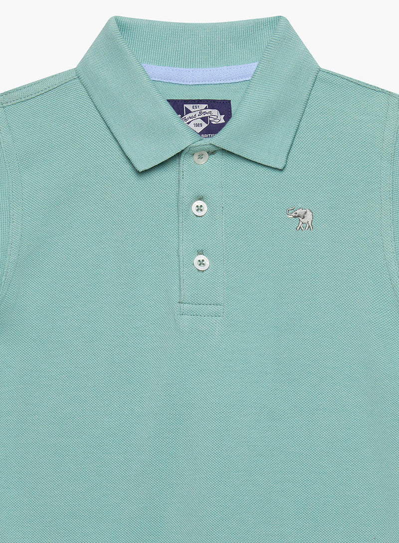 Thomas Brown Polo Harry Piqué Polo Shirt in Sage