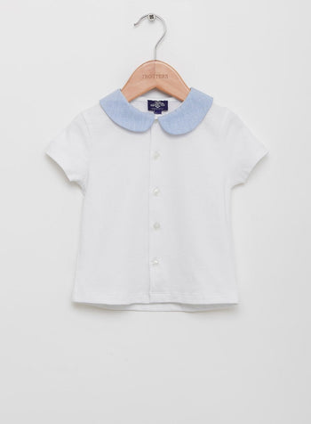 Thomas Brown Shirt Little Short-Sleeved Arthur Shirt - Trotters Childrenswear