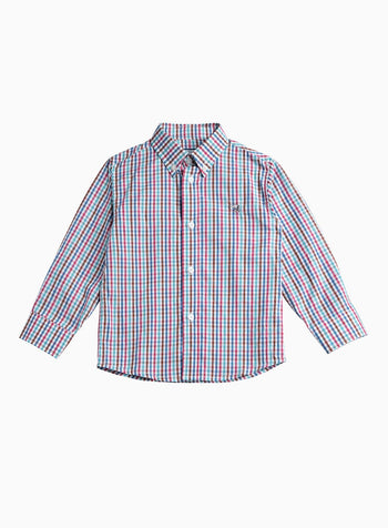 Thomas Brown Shirt Thomas Shirt in Burgundy Check