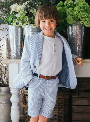 Charlie Chino Shorts in Blue Stripe