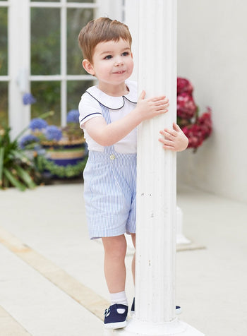 Thomas Brown Shorts Little Jamie Shorts in Blue Stripe