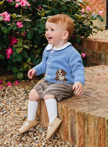 Thomas Brown Trousers Little Bertie Trousers in Brown Herringbone