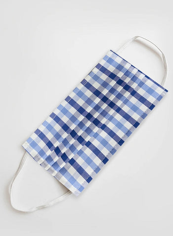 Trotters Face Covering Adults Face Covering in Blue Gingham - Trotters Childrenswear