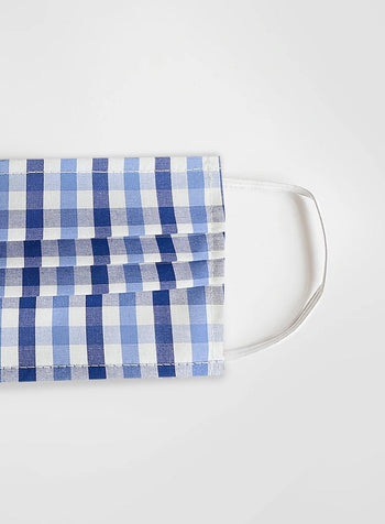 Trotters Face Covering Adults Face Covering in Blue Gingham - Trotters Childrenswear