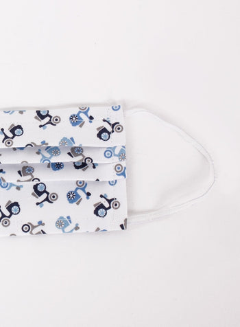 Trotters Face Covering Adults Face Covering in Blue Vespa - Trotters Childrenswear
