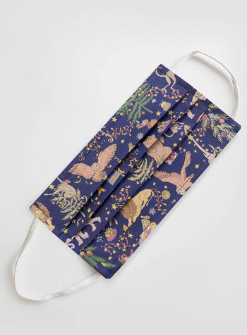 Trotters Face Covering Adults Face Covering in Navy Animals - Trotters Childrenswear