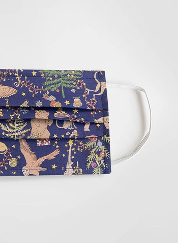 Trotters Face Covering Adults Face Covering in Navy Animals - Trotters Childrenswear