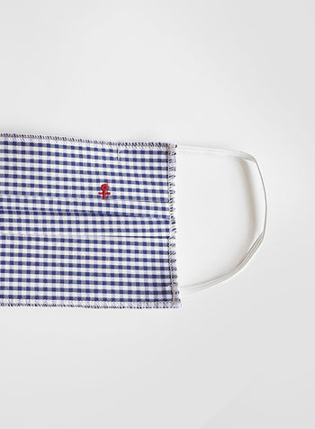 Trotters Face Covering Adults Face Covering in Navy Gingham - Trotters Childrenswear