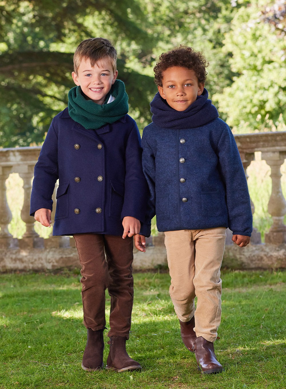 Trotters Heritage Pea Coat in Navy Trotters London Trotters