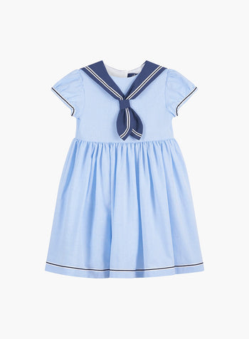 Trotters Heritage Dress Philippa Sailor Dress in Pale Blue