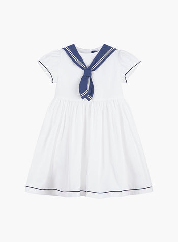 Philippa Sailor Dress in White