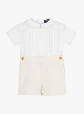 The Little Rupert Set in Oatmeal/White