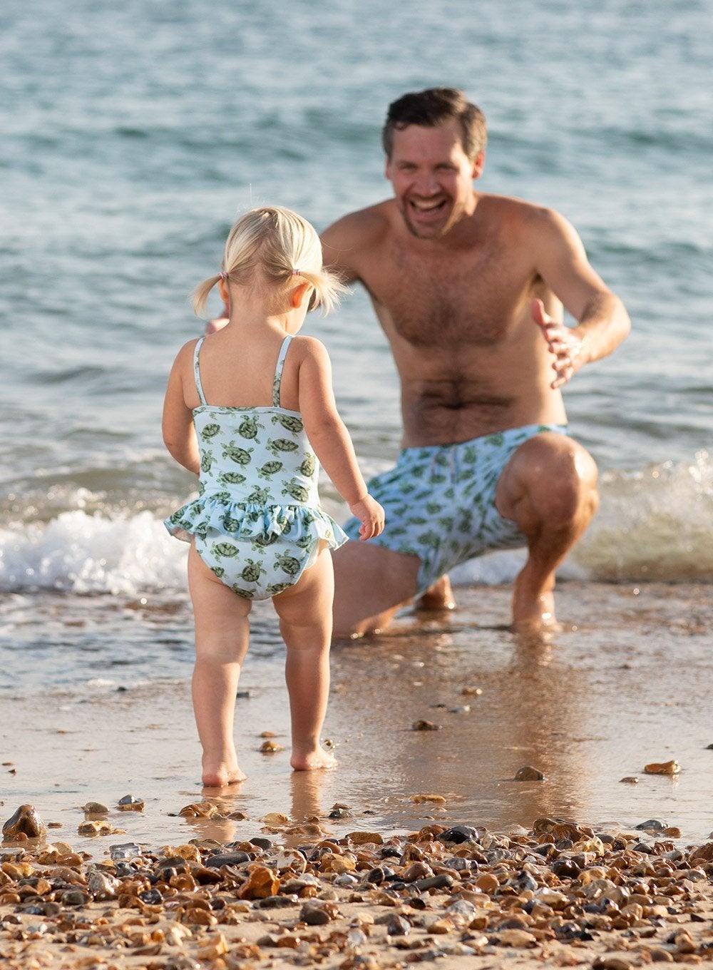 Trotters Swim Swimshorts Mens Daddy & Me Swimshorts in Turtle