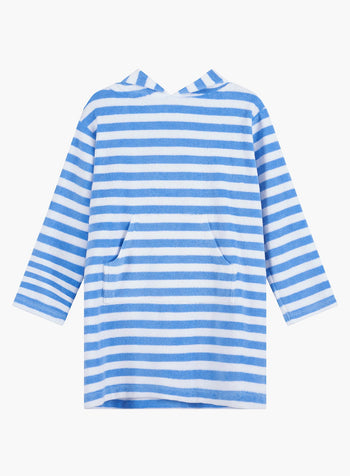 Trotters Swim Swimshorts Towelling Hoody in Blue Stripe