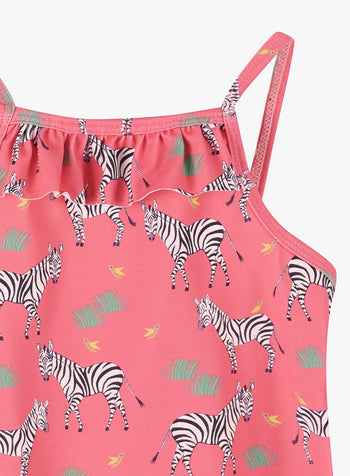 Frill Swimsuit in Zebra