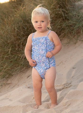 Baby Frill Swimsuit in Blue Betsy