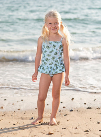 Peplum Swimsuit in Turtle