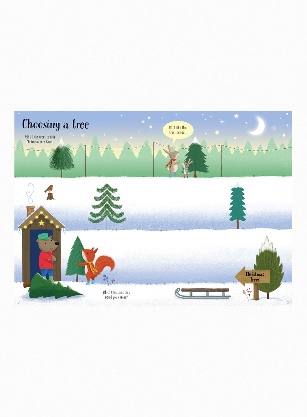 Usborne Book Usborne's Sparkly Christmas Trees Sticker Book